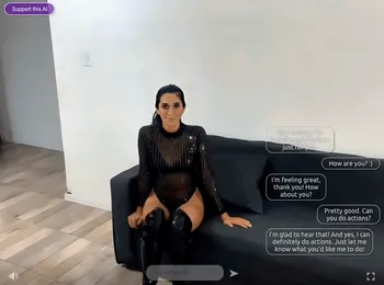 A screenshot of a chat interface with an AI companion, showing a friendly conversation.