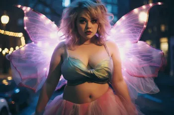 A fantasy portrait of a woman with a fairycore aesthetic, evoking imaginative AI roleplay worlds.